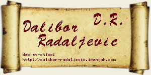 Dalibor Radaljević vizit kartica